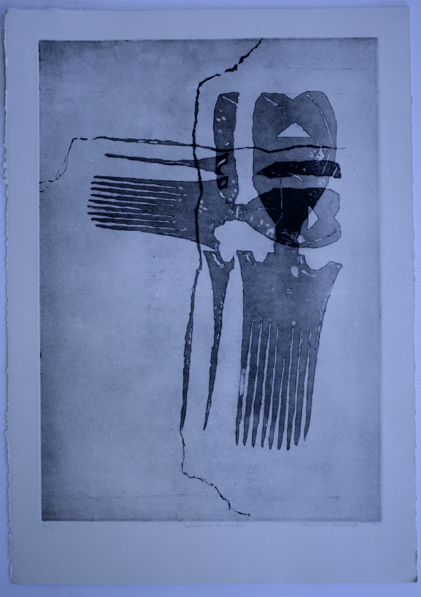 Hloniphile Khuzwayo, I think about it over and over again, 2009, Lino, Edition 3/3