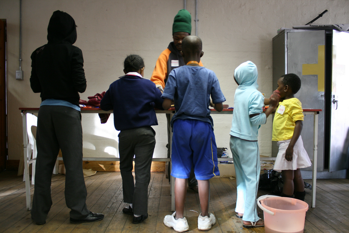 Zakhile and the kids at it