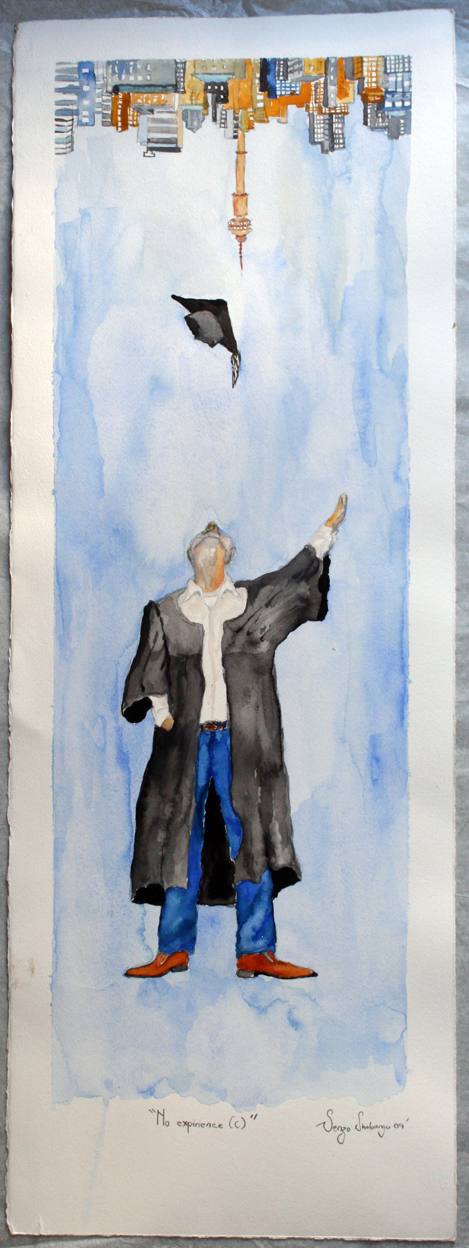 Senzo Shabangu, No experience, 2009, water colour